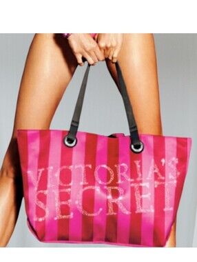 Victoria's Secret Pink Striped Tote Bag